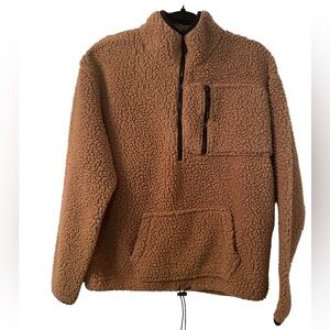 No Boundaries tan fleece 3/4 zip top, XL 15/17